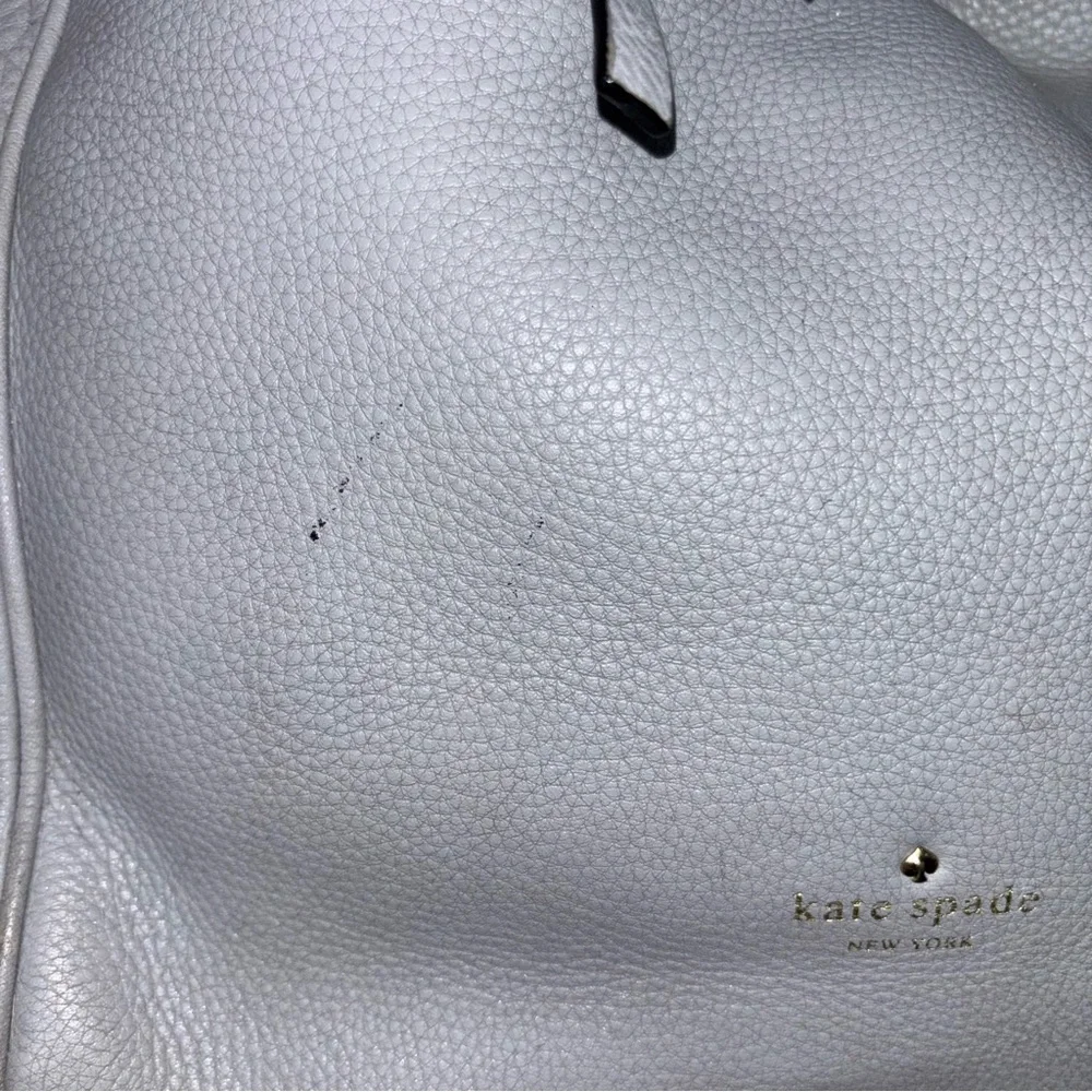 KATE SPADE Grey Pebble Leather Hobo Shoulder Bag Crossbody